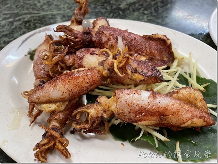 台東富岡特選餐廳乾煎小管1