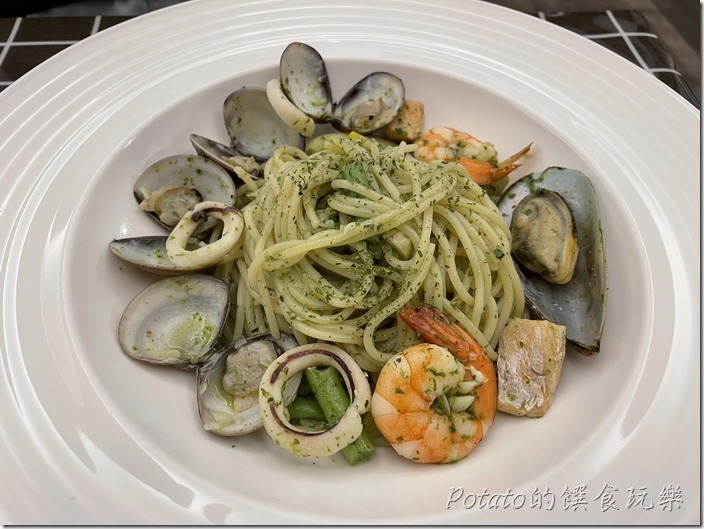 貓樂義大利麵青醬海鮮義大利麵